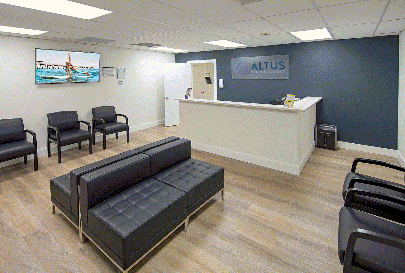 Altus Medical Group lobby with reception desk